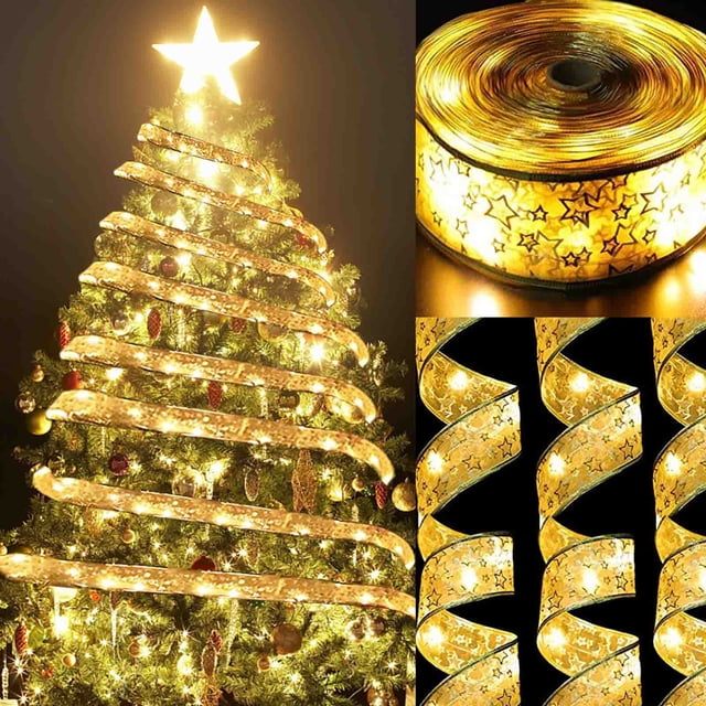 LED Ribbon Christmas Lights 20 LED Battery Powered Christmas String Lights For Christmas Tree Party Decoration Indoor Outdoor Hanging Decoration