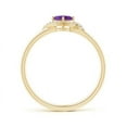 thumbnail image 2 of ANGARA Natural Cushion Amethyst and Diamond Halo Promise Ring in 14K Yellow Gold for Women (Size-4mm) | February Birthstone, Birthday, Anniversary, Jewelry Gift for Women | Natural Amethyst Ring, 2 of 8
