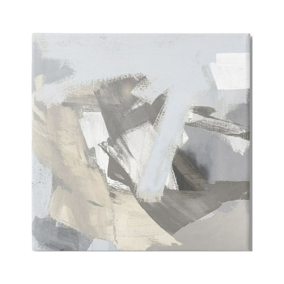 Stupell Industries Grey Subtle Painting Abstract Painting Gallery Wrapped Canvas Art Print Wall Art, 24 x 24