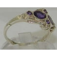 thumbnail image 4 of LBG 925 Sterling Silver Natural Amethyst Womens Cluster Ring - Size 8.75, 4 of 5