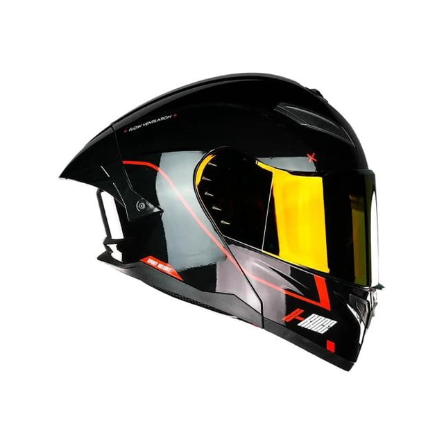 Casco Abatible De Moto Kov Stark Race-x Negro Dot