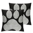 thumbnail image 2 of ARISTURING White Dog Paw Footprint Icon Isolated On Black Background Decoration Farmhouse Decor Home Decorative Throw Pillow Case Cushion Cover for Sofa Couch, 2 pcs, 2 of 6