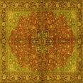 thumbnail image 1 of Ahgly Company Machine Washable Indoor Square Persian Yellow Traditional Area Rugs, 8' Square, 1 of 4