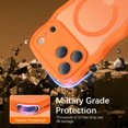 thumbnail image 6 of YINLAI iPhone 17 Pro Case Compatible with Mag-safe,Wavy Frame Hard Translucent Matte Back Shockproof Case for iPhone 17 Pro 6.3",Orange, 6 of 7