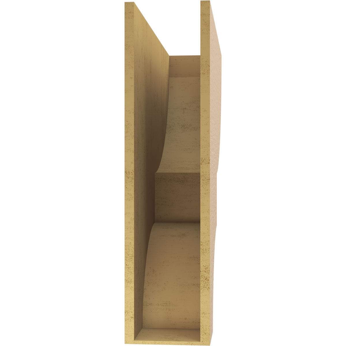 9"W x 36"D x 36"H Thin Ridgewood Rough Cedar Woodgrain TimberThane Corbel, Primed Tan