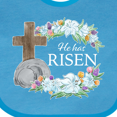 thumbnail image 4 of Inktastic Easter He Has Risen with Cross and Flowers Boys or Girls Baby Bib, 4 of 4