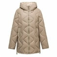 thumbnail image 2 of AUNVITO Women's Lightweight Diamond Quilted Longline Puffer Coat Collarless Winter Jacket Outerwear, 2 of 4