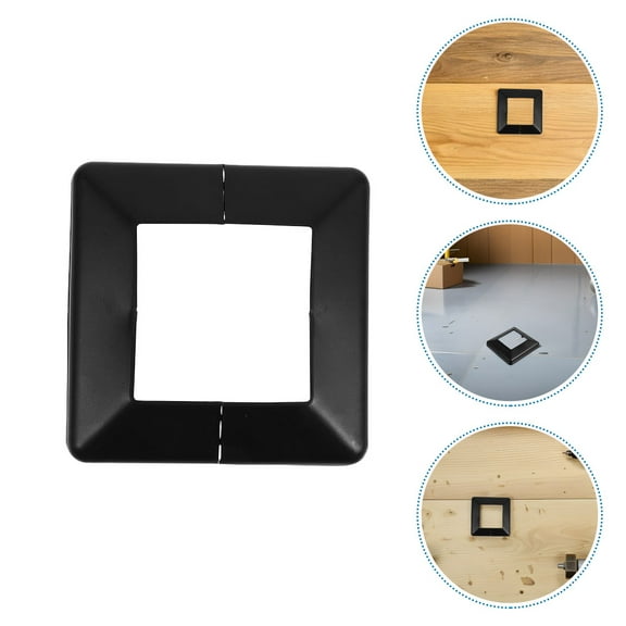 WRITWAA 6-Pack Black Plastic Post Base Covers Split Design Deck Post Skirts for Porch Railings and Outdoor Fencing