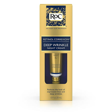 RoC Retinol Correxion Deep Wrinkle Anti-Aging Retinol Night Cream, Oil-Free and Non-Comedogenic, 1