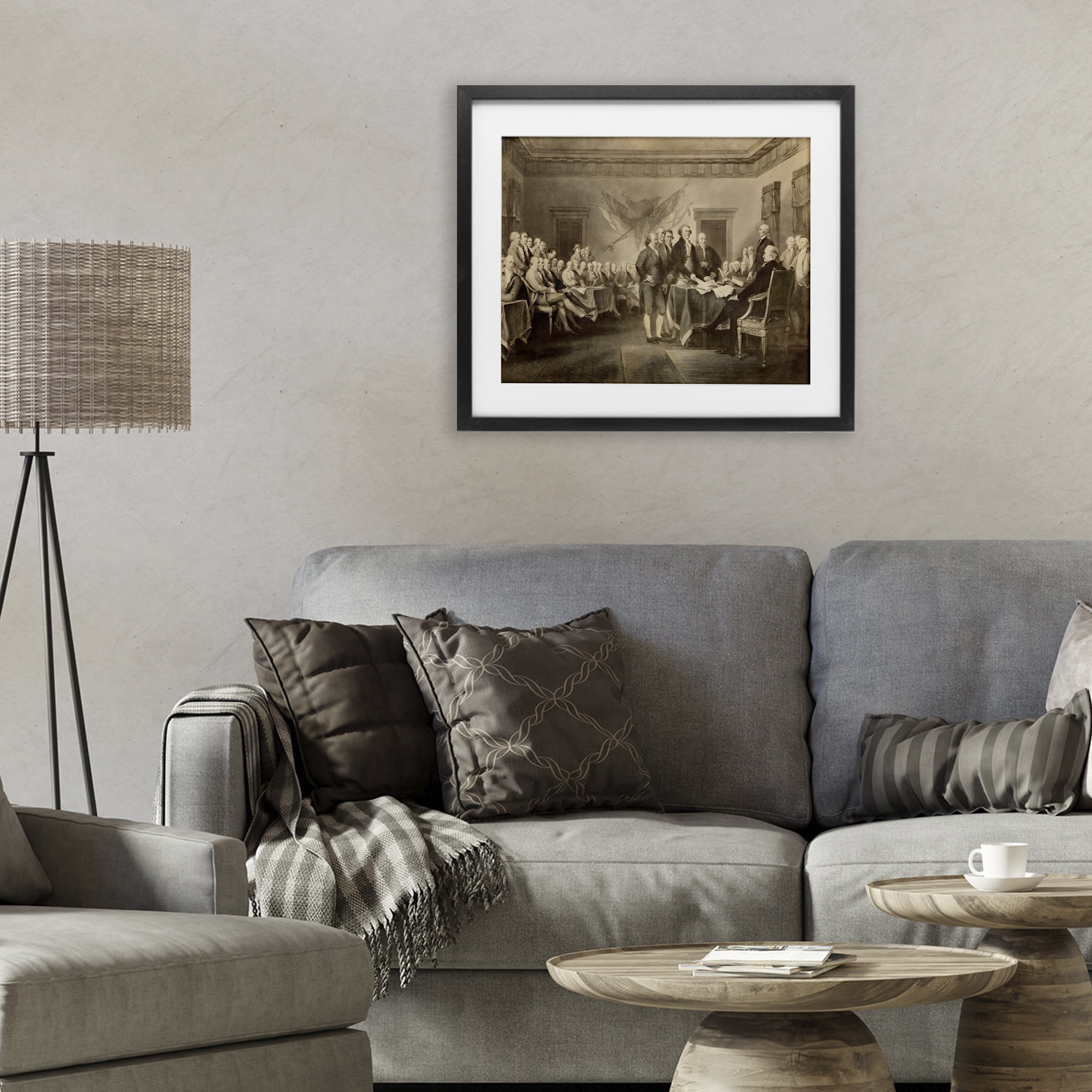 Stupell Industries Historical Signing Of Declaration Black Framed Print Under Glass, design by Arlington Prints