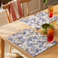 thumbnail image 4 of Placemat Set of 6 Purple Flowers Leaves Placemats for Dining Table Watercolor Spring Floral Plant Washable Table Mats for Kitchen and Party Decor Indoor & Outdoor Use, 4 of 8