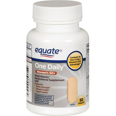 Equate Women's One Daily 50+ Multivitamin/Multimineral Supplement, 50ct