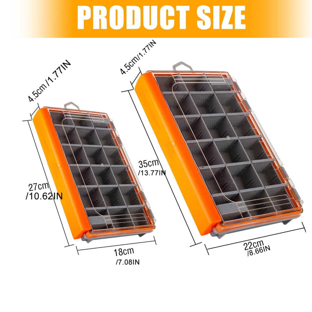 Lure Storage Box Waterproof Organizers Fishing Tackle Box Portable Storage Tray Clear Lid Tray Box Baits Separator