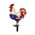 thumbnail image 2 of erdimoy 4th of July Patriotic Metal Rooster Yard Stake, 12" Red White Blue Garden Decoration with Stars, Fireworks & American Flag Design, 2 of 6