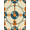 Orange Teal Cream, Pattern 17, variant on ODIKA 8'x10' Washable Area Rug Durable, Non-Slip Personalized Album Artwork Retro Record Player Cassette for Living Room, Under Sectional, Family
