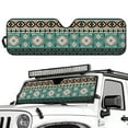 thumbnail image 2 of Uorisanigo Windshield Sun Shade for Jeep Wrangler, Western Aztec Tribal Car Shade Front Windshield for 2020-2025 Jeep Gladiator(JT) Accessories, Sun Visor for UV and Heat, 52.95x 16.14 inches, 2 of 7