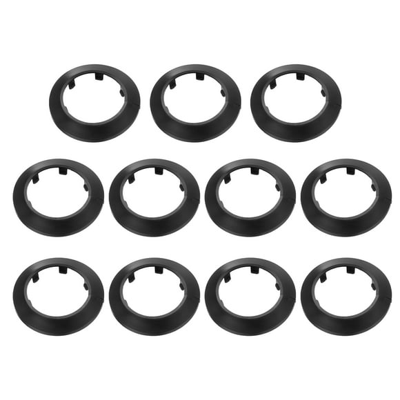 11PCS Pipe Cover Decor 3in/75mm Flange Pipe Cover Decor PP Plastic, Black