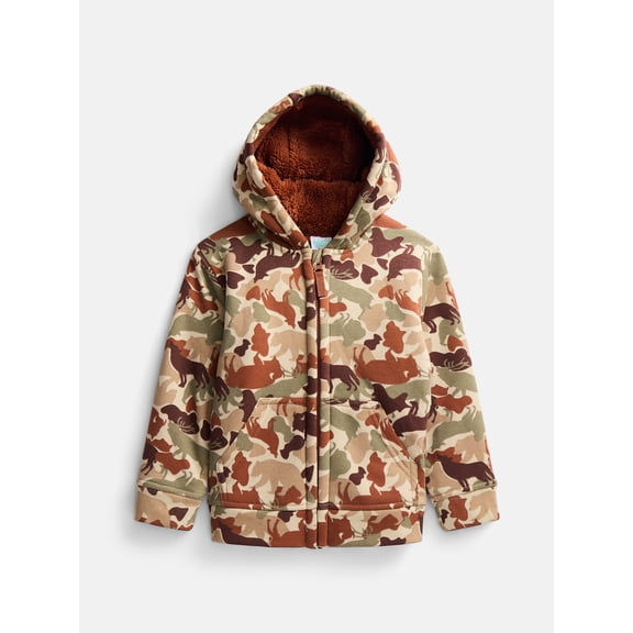 Wonder Nation Toddler Fleece- Lined Zip Hoodie, Sizes 12M-5T