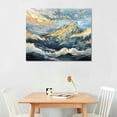thumbnail image 3 of Nawypu  WKFC4175 Blue and Gold Abstract Canvas Wall Art Abstract Mountain Painting Canvas Print Artwork For Living Room Bedroom Kitchen Home and Office Wall Decor, 3 of 5