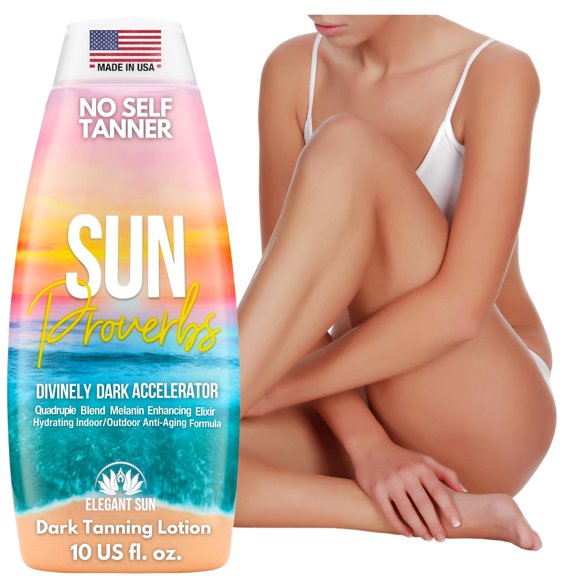 Sun Proverbs Loción para cama bronceadora Acelerador del bronceado oscuro Loción bronceadora para interiores y exteriores sin bronceador Sin DHA Loción bronceadora blanca Bronceadora natural Loción be