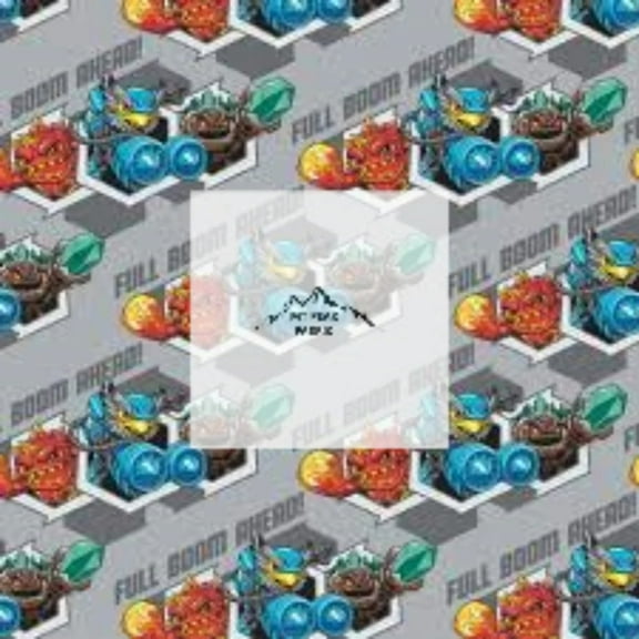 Skylanders Grey Cotton Fabric