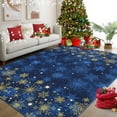 thumbnail image 5 of Christmas 4'x6' Area Rug Blue Washable Living Room Rugs Xmas Decor Accent Area Rug Soft Low Pile Carpet for Indoor, 5 of 7