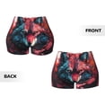 thumbnail image 3 of Sikiie Red Flame Wolf Head Print Workout Shorts Women Scrunch Butt Gym Shorts Seamless High Waist Tummy Control Yoga Biker Athletic Shorts, 3 of 5