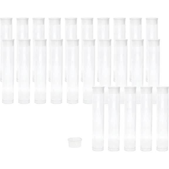 The Beadsmith Clear Plastic Tubes - 3-Inch-Long Round Tubes, 9/16 Inches in Diameter - Flat Caps - Use for Beads, Bath Salts, Wedding & Party Favors, Home or Office Storage - Bag of 25