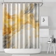 thumbnail image 2 of Colorful Marble Shower Curtain, Abstract Jade Texture Gold Stripes Ombre Shower Curtain, Modern Ink Art Decor Waterproof Fabric Shower Curtain for Bathroom Set with 12 Hooks, 72 X 84, 2 of 4