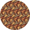 thumbnail image 1 of Ahgly Company Tapis Rond Lavable en Machine Intérieur Transitionnel Rouge Tomate, 8 Pieds Rond, 1 of 7