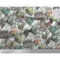 thumbnail image 3 of Soimoi Poly Georgette Fabric Leaves,Floral & Crystals Ocean Print Sewing Fabric Yard 42 Inch Wide, 3 of 3