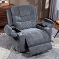 thumbnail image 2 of HSUNNS Lift Recliner Chair, Chenille Lift Recliners with Flip Armrest, Side Pockets and Cup Holder for Elderly, Power Sofa Chair with Remote Control for Living Room and Home Theater, Taupe, 2 of 10