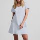 thumbnail image 5 of Vestido Corto de Verano de Moda de Color Sólido Vestido Casual de Cuello en V de Manga Corta, Desgaste Ligero de Poliéster para las Mujeres, Lavado de Manos, 5 of 7