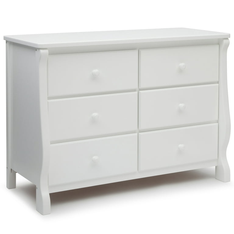 Delta Children 6 Drawer Dresser, White