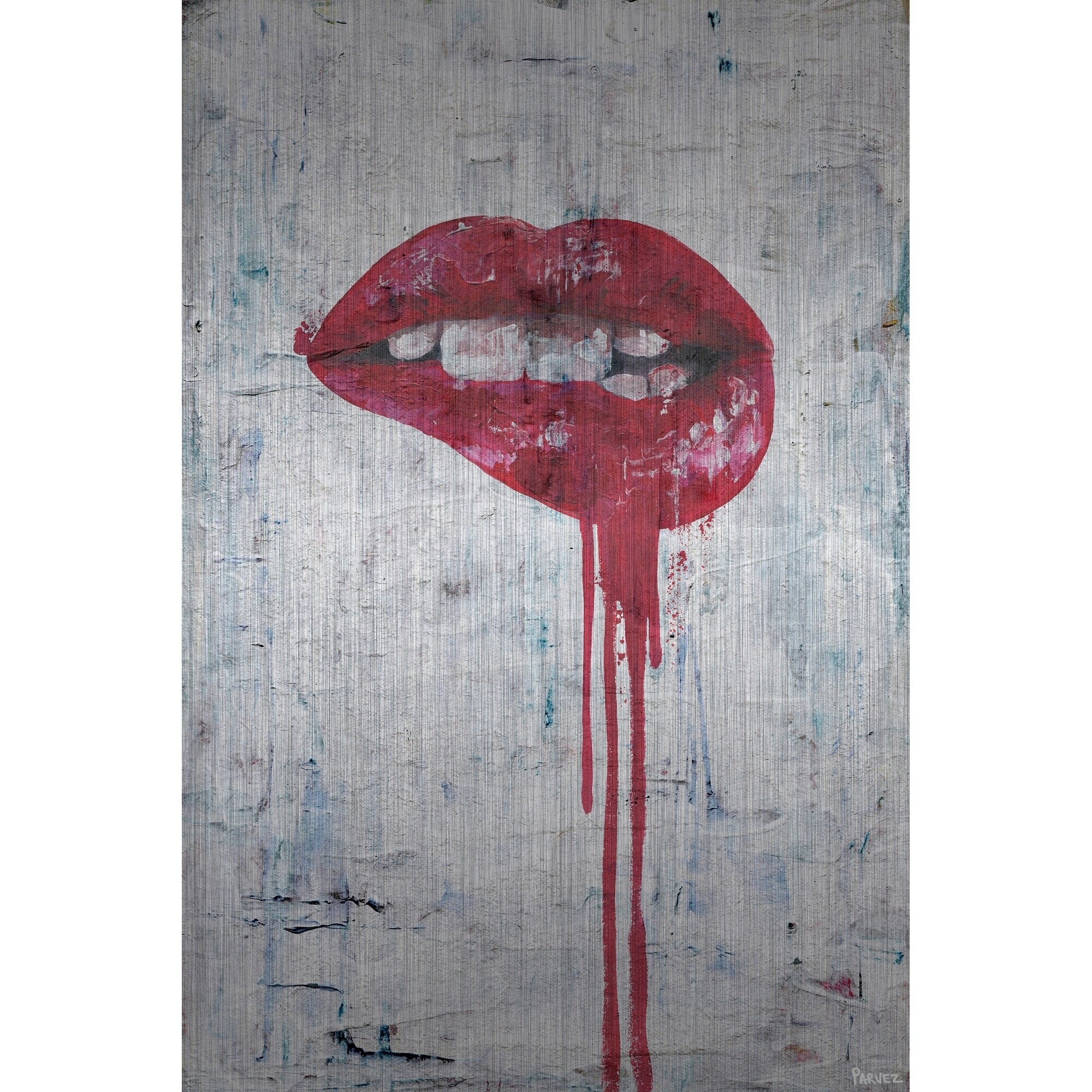 Parvez Taj "Tainted Lips" Painting Print on Brushed Aluminum