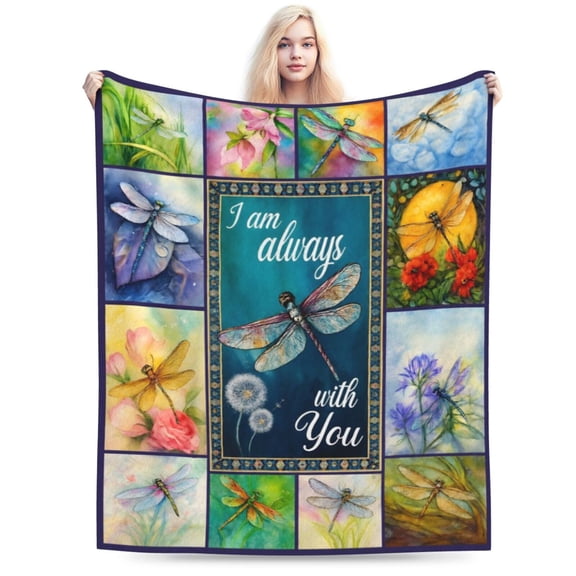 Dragonfly Blanket Dragonfly Decor Throw Blanket Animal Decor Soft Cozy Fleece Fuzzy Plush Flannel Blankets Gifts for Women 50x40
