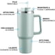 thumbnail image 2 of Vaso Térmico de Acero Inoxidable 40OZ Easytao Taza Termica Frio y Caliente con Tapa y Popote Azul Claro, 2 of 3