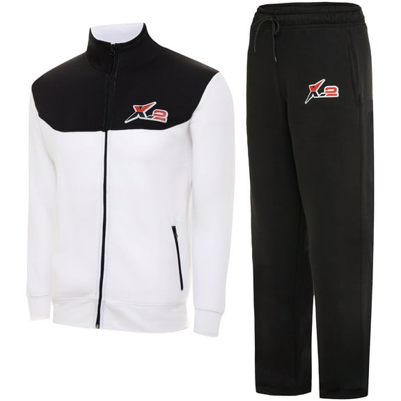 Notus Men’s Collar Tracksuits Sweatsuits Track Suits Set 2 Piece Fleece Athletic Jogging Sweatpants Sweat Suits 2 Piece Jogger Set 2-piece set sweatsuits Black White L