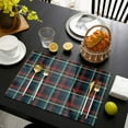 thumbnail image 4 of Christmas Placemats Set of 4, Green Buffalo Plaid Check Placemat for Dining Table Decorations, Cotton Linen Red Checkered Place Mats, Xmas Table Mats for Kitchen Dinner Holiday Party Decor Gift, 4 of 6