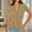 Khaki, variant on Womens Short Sleeve Button Up Slim Tshirt Crewneck Button Down Ribbed Knit Cardigan Tee Going Out Basic Dressy Tops