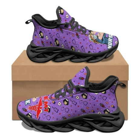 

EMT Nursing Sneakers Female Comfortable Lightweight Non-slip Running Shoes Cartoon Medical Casual Lace-Up Outdoor Flat Shoes New