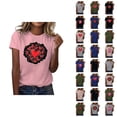 thumbnail image 1 of T-shirt Femme Saint-Valentin 2026 Manches Courtes Col Rond Graphique Cœur d'Amour, 1 of 4