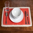 thumbnail image 2 of Ox Bay Zest Set of 4 Cotton Placemats, Red/Cream Bordered, 2 of 4