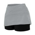 thumbnail image 3 of Womens Casual Solid Tennis Pocket Skirt Yoga Sport Active Skirt Shorts Skirt Skirt Suits for Women Business Bikini with Skirt Table Skirt Clips And Plaid Skirt Crop Top And Skirt Set for Women Adult, 3 of 5