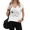 White, variant on UNISHE Women's Find Joy Graphic V-Neck Short Sleeve T-Shirt White Dandelion Butterfly Aesthetic Top