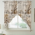 thumbnail image 5 of Rustic Romantic Swag Valances for Windows 2 Pack Moden Illustration Owl Envelope Stamp Linen Swag Kitchen Curtains 36 Inches Long Rod Pocket Short Window Treatment for Kitchen Bathroom 36"x36", 5 of 9