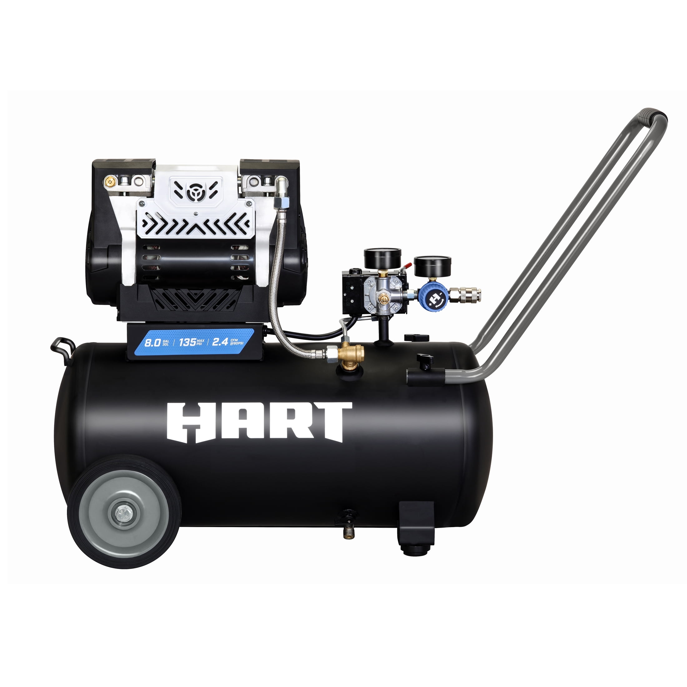 HART Black 135 PSI Oil-Free Electric Air Compressor 8 gal