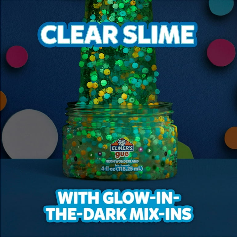 Elmer's Gue Premade Slime, Neon Wonderland, Crunchy Slime, Clear
