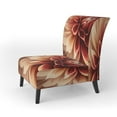 thumbnail image 3 of Designart "Striking Orange Dahlia Bloom IV" Orange Dahlia Upholstered Accent Chair - Traditional Arm Chair For Living Room, 3 of 5