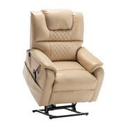 JUUXO Lay Flat Lift Recliner Sleeping Chair in 25 Seat Width, Large Power Lift Chair for Elderly, Extra Wide Heated Massage Chair 400 lbs